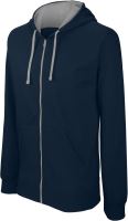 MEN'S CONTRAST Kapucnis felső FULL ZIP SWEATSHIRT Navy/Fine Grey